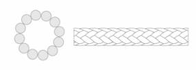 Hollow braided rope — 12-strand